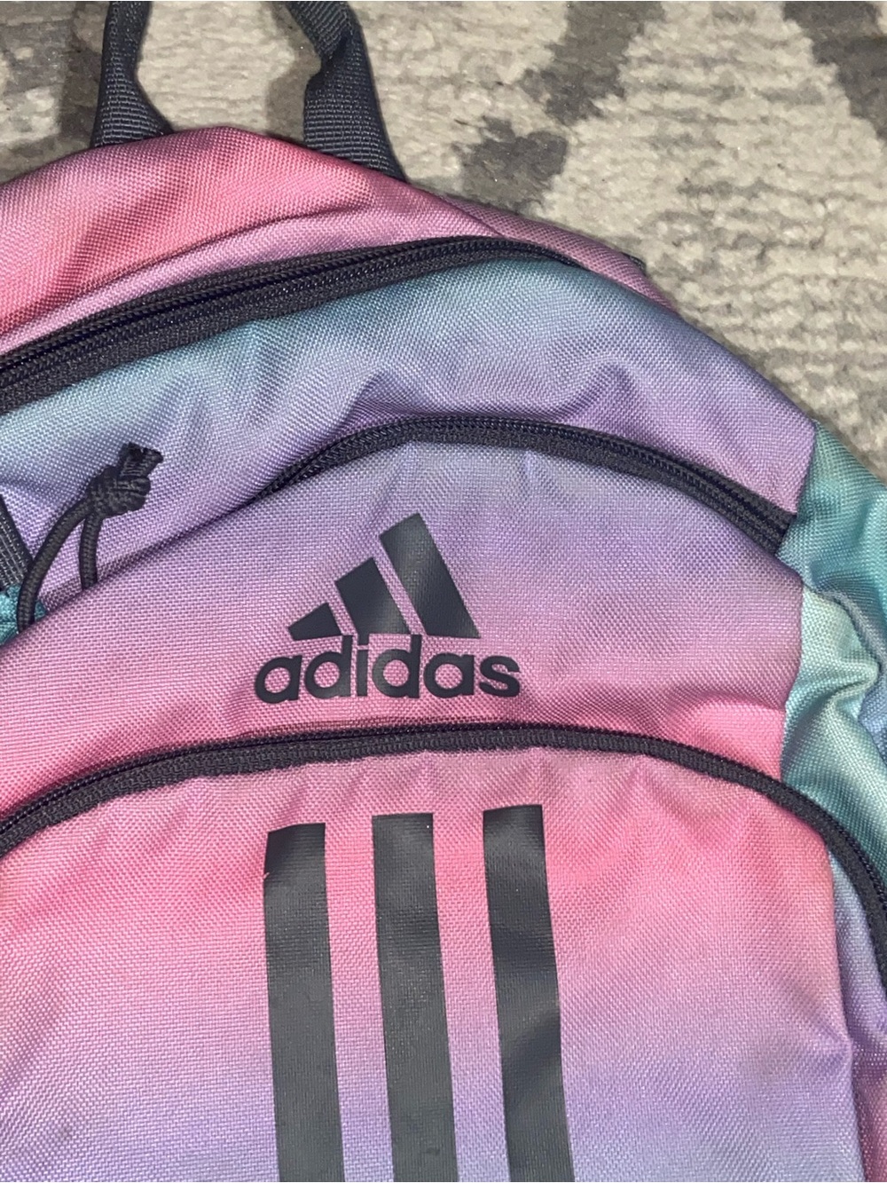adidas Kids Pink Purple Blue Ombre Backpack - Picture 5 of 8
